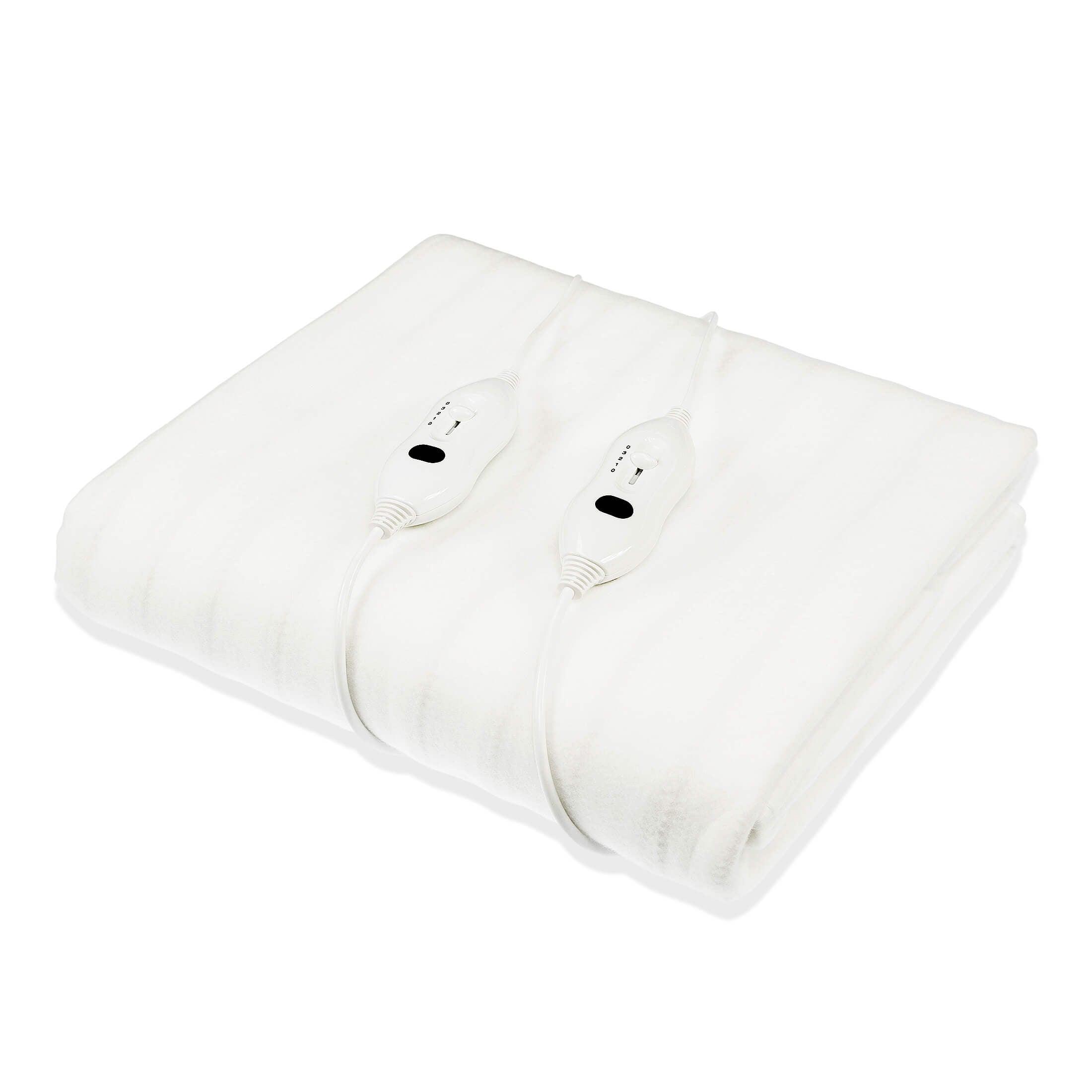 Laura Hill Electric Blanket Queen Size Fitted Underlay Winter Throw - White - Harrogates