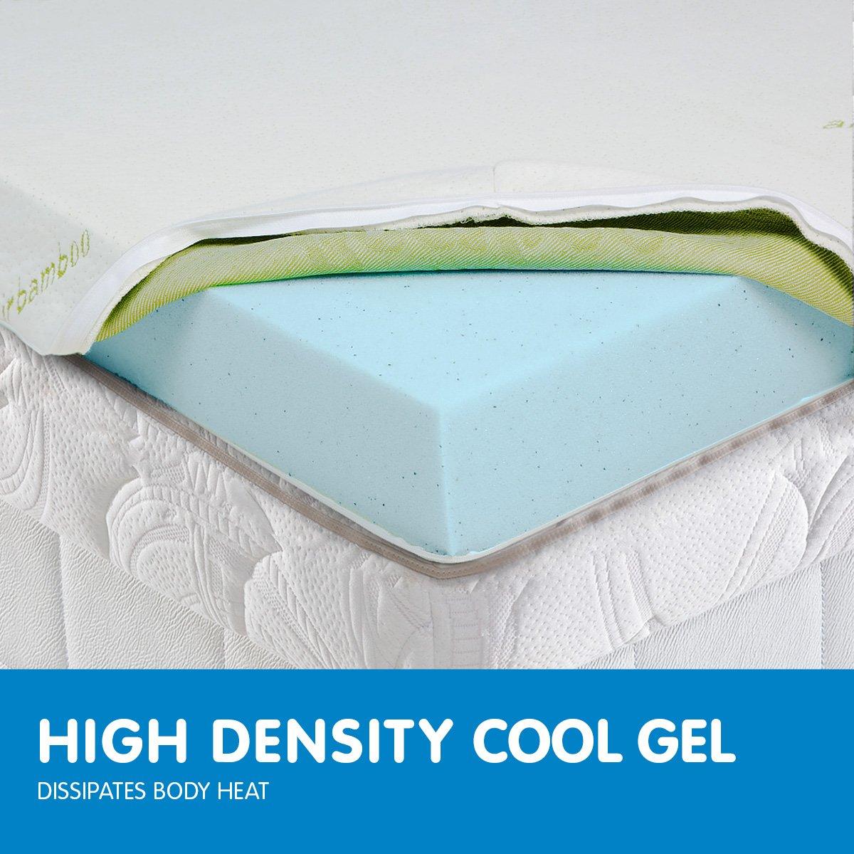Laura Hill Cool Gel Memory Foam Mattress Topper Bamboo Fabric Cover Double - Harrogates