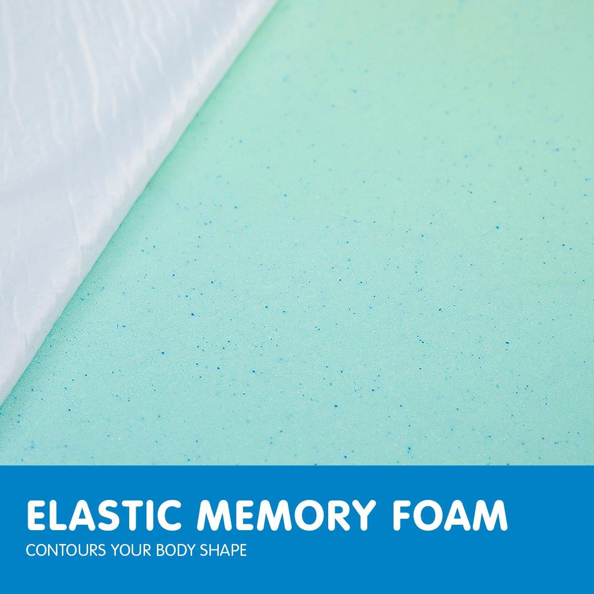 Laura Hill Cool Gel Memory Foam Mattress Topper Bamboo Fabric Cover Double - Harrogates