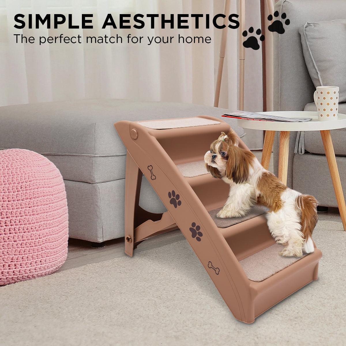 Furtastic 50cm Foldable Step Ladder Stairs - Brown - Harrogates