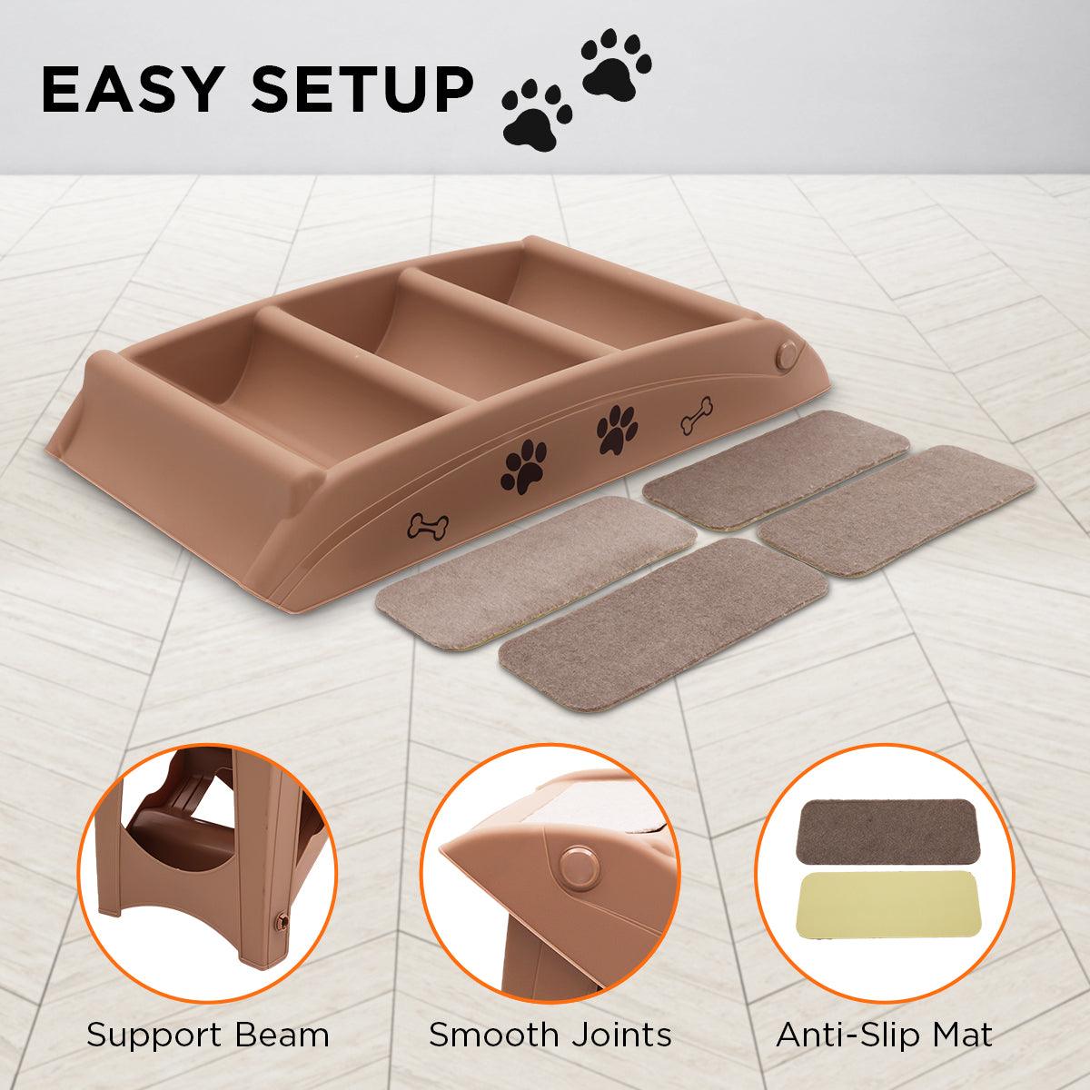 Furtastic 50cm Foldable Step Ladder Stairs - Brown - Harrogates