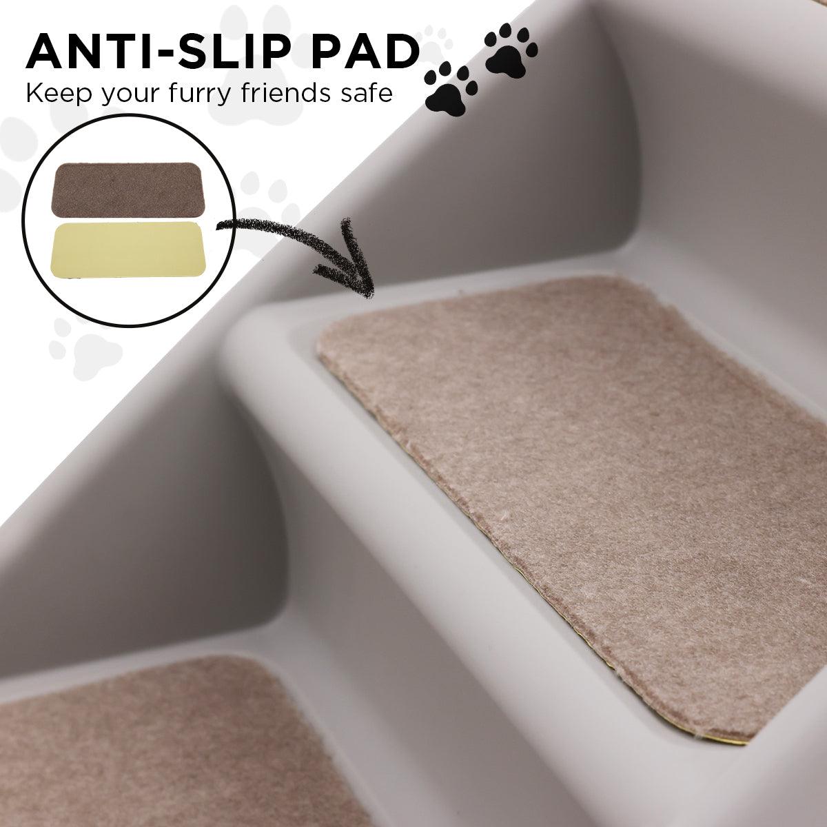 Furtastic Foldable Pet Stairs in Grey - 50cm Dog Ladder Cat Ramp with Non-Slip Mat for Indoor and Outdoor Use - Harrogates