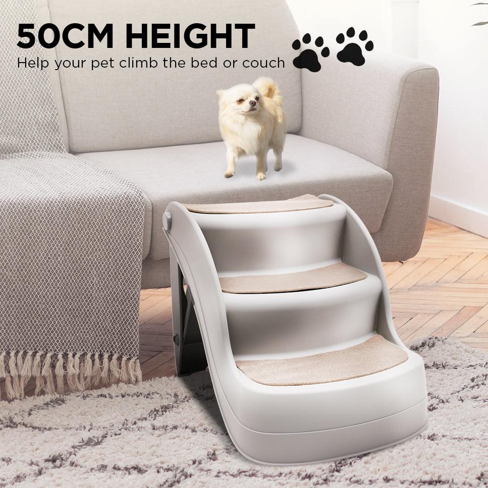 Furtastic 38cm Foldable Pet Stairs Ramp - Grey - Harrogates
