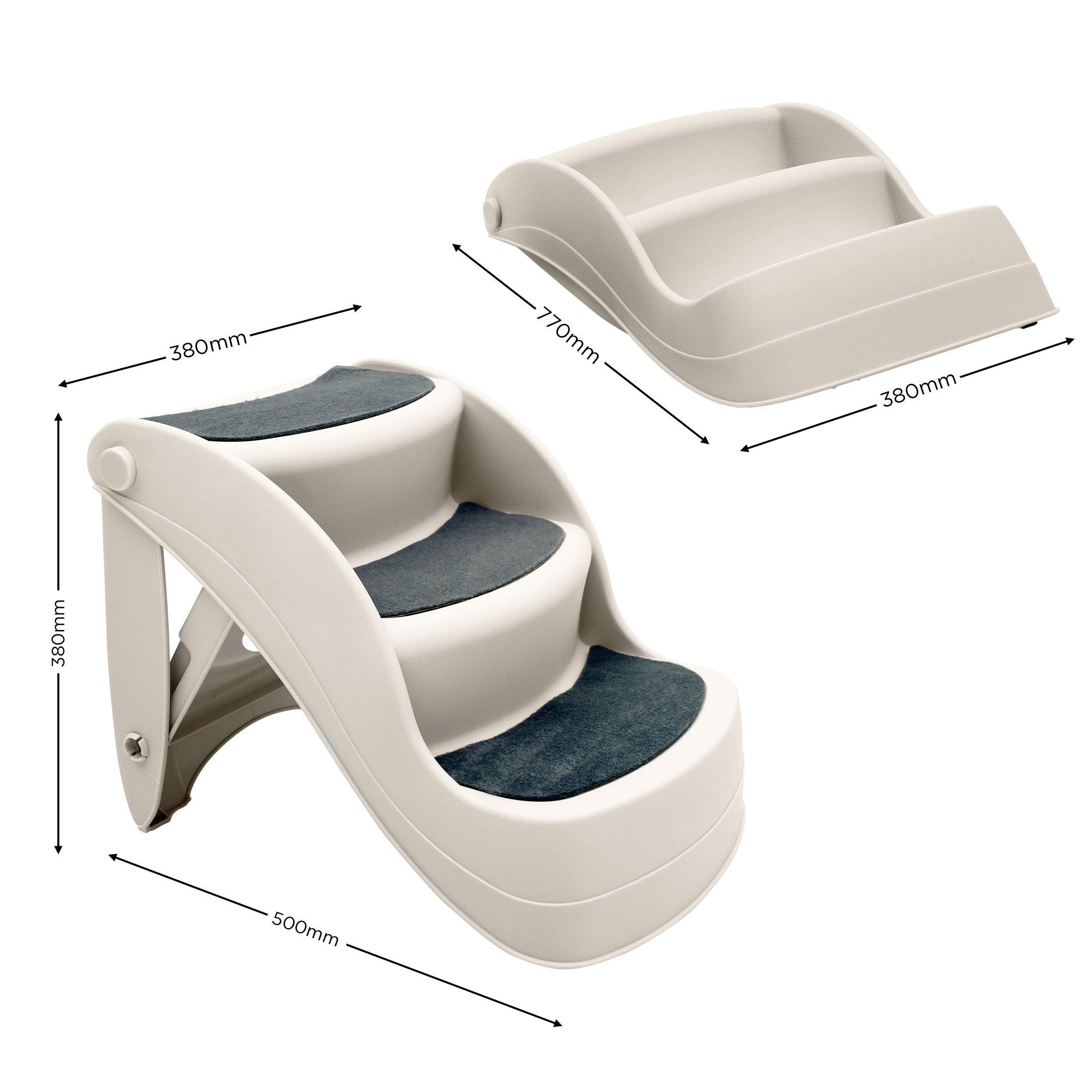 Furtastic 38cm Foldable Pet Stairs Ramp - White - Harrogates