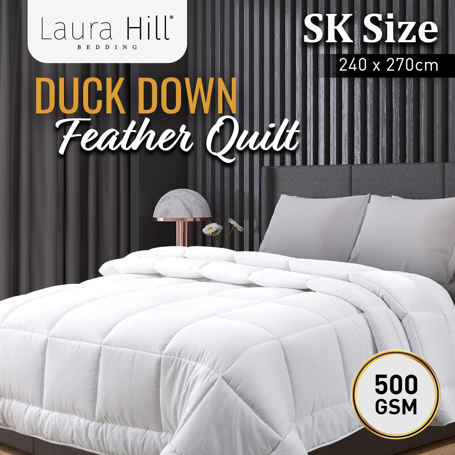 Laura Hill 500GSM Duck Down Feather Quilt Comforter Doona - Super King - Harrogates