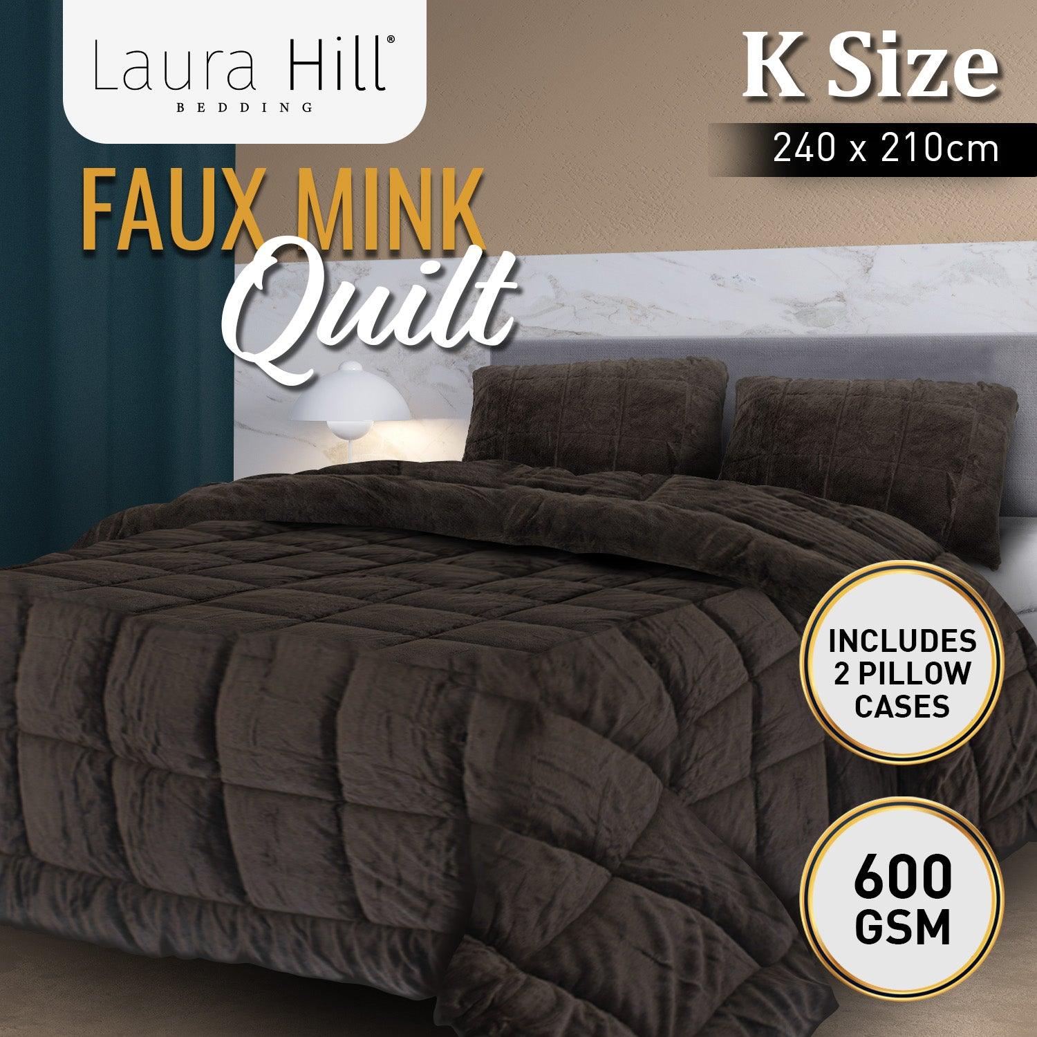 Laura Hill 600GSM Faux Mink Quilt Comforter Doona - King - Harrogates