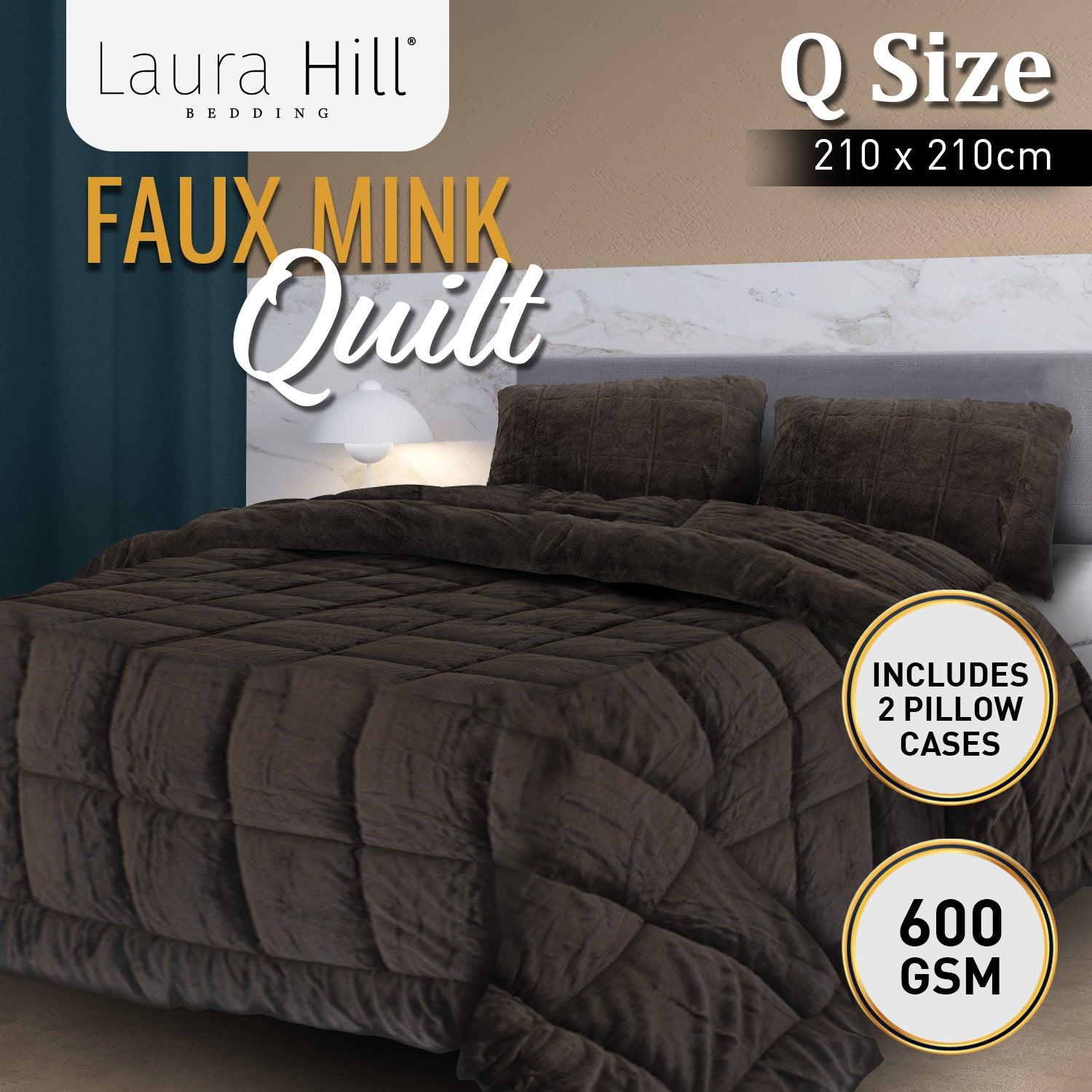 Laura Hill 600GSM Faux Mink Comforter Quilt Duvet Doona - Queen - Harrogates