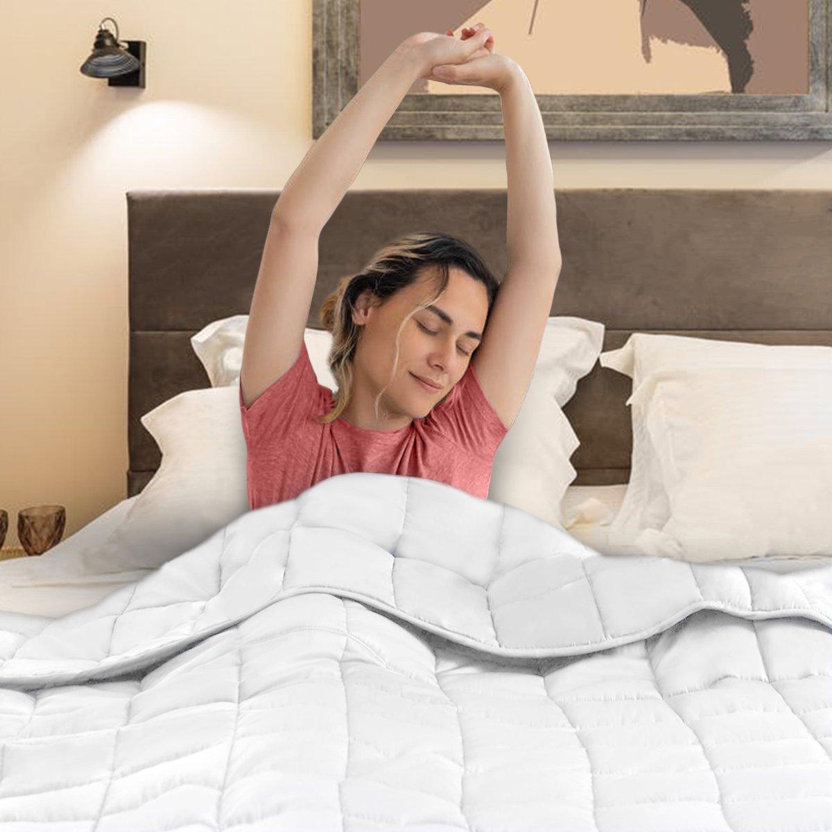 Laura Hill Weighted Blanket Heavy Quilt Doona 5Kg - White - Harrogates