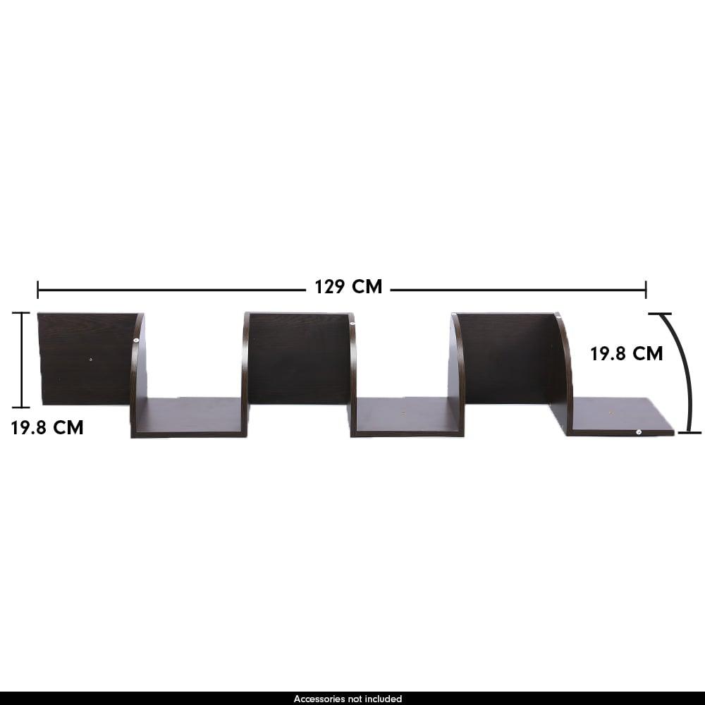 Sarantino 5 Tier Corner Wall Shelf Display Shelves Dvd Book Storage Rack Floating Mounted - Dark Brown - Harrogates