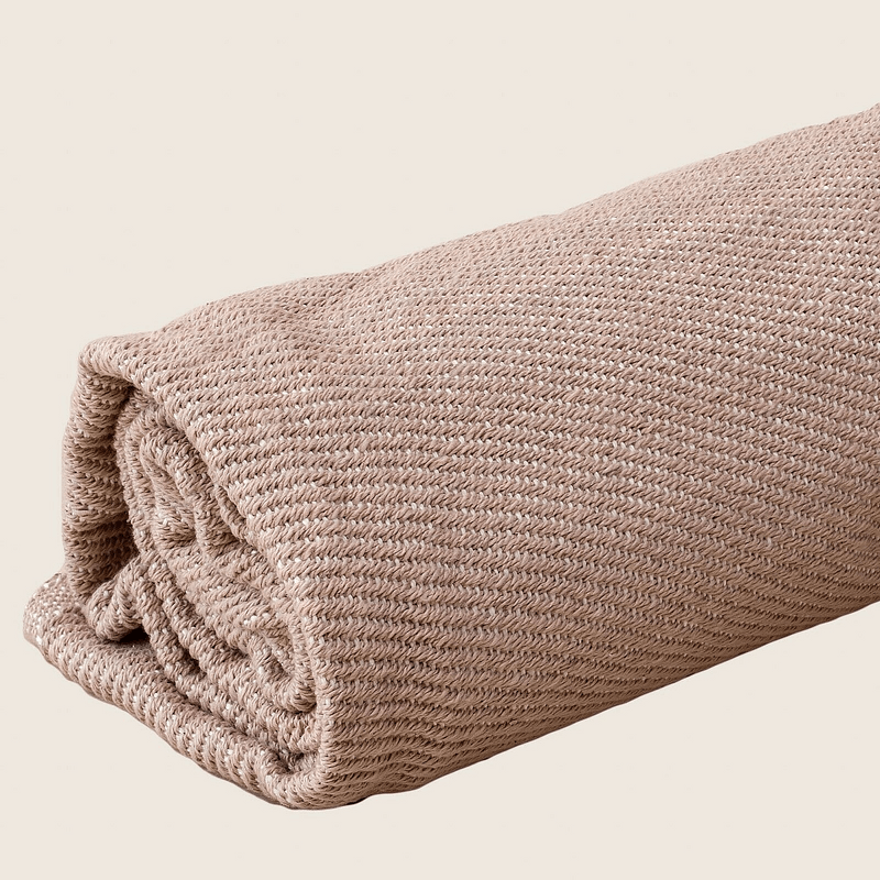 Woven Natural Pink Bed Throw with Tassel 150 x 200 cm - Harrogates