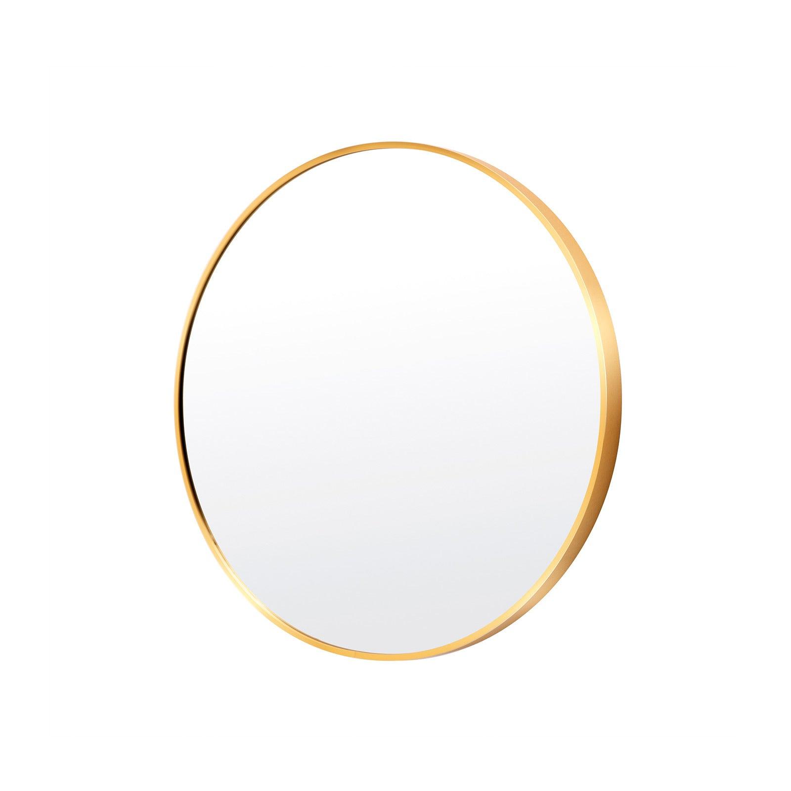 Wall Mirror Round Aluminum Frame Bathroom 50cm GOLD - Harrogates