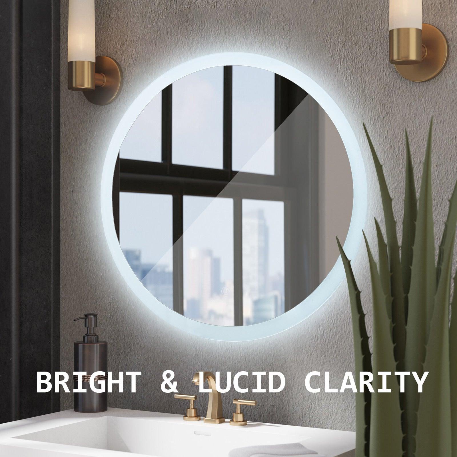 LED Wall Mirror Round Anti-Fog Bathroom 50cm - Harrogates