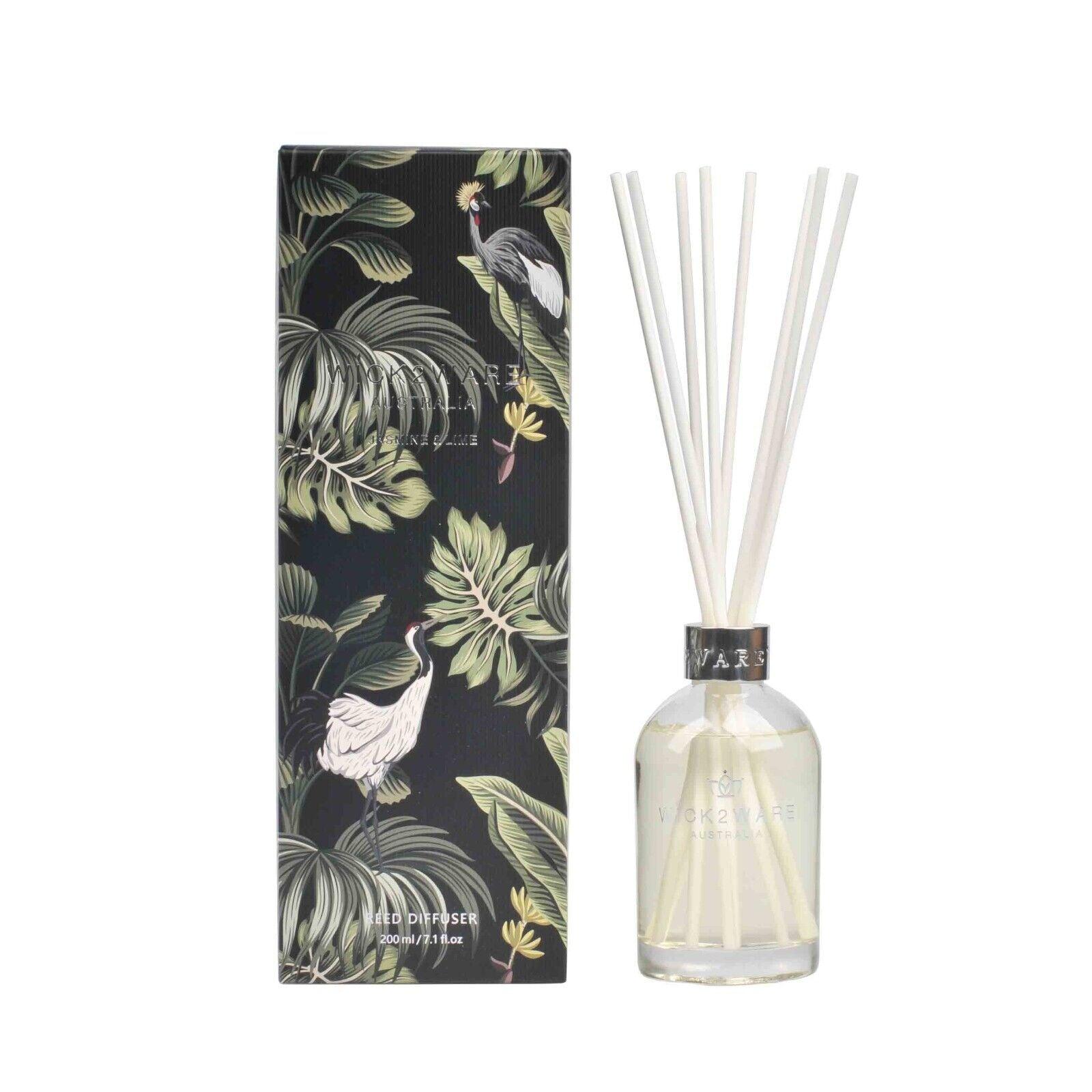Wick2Ware Australia Reed Diffuser Jasmine and Lime 200ml/7.1 fl oz - Harrogates