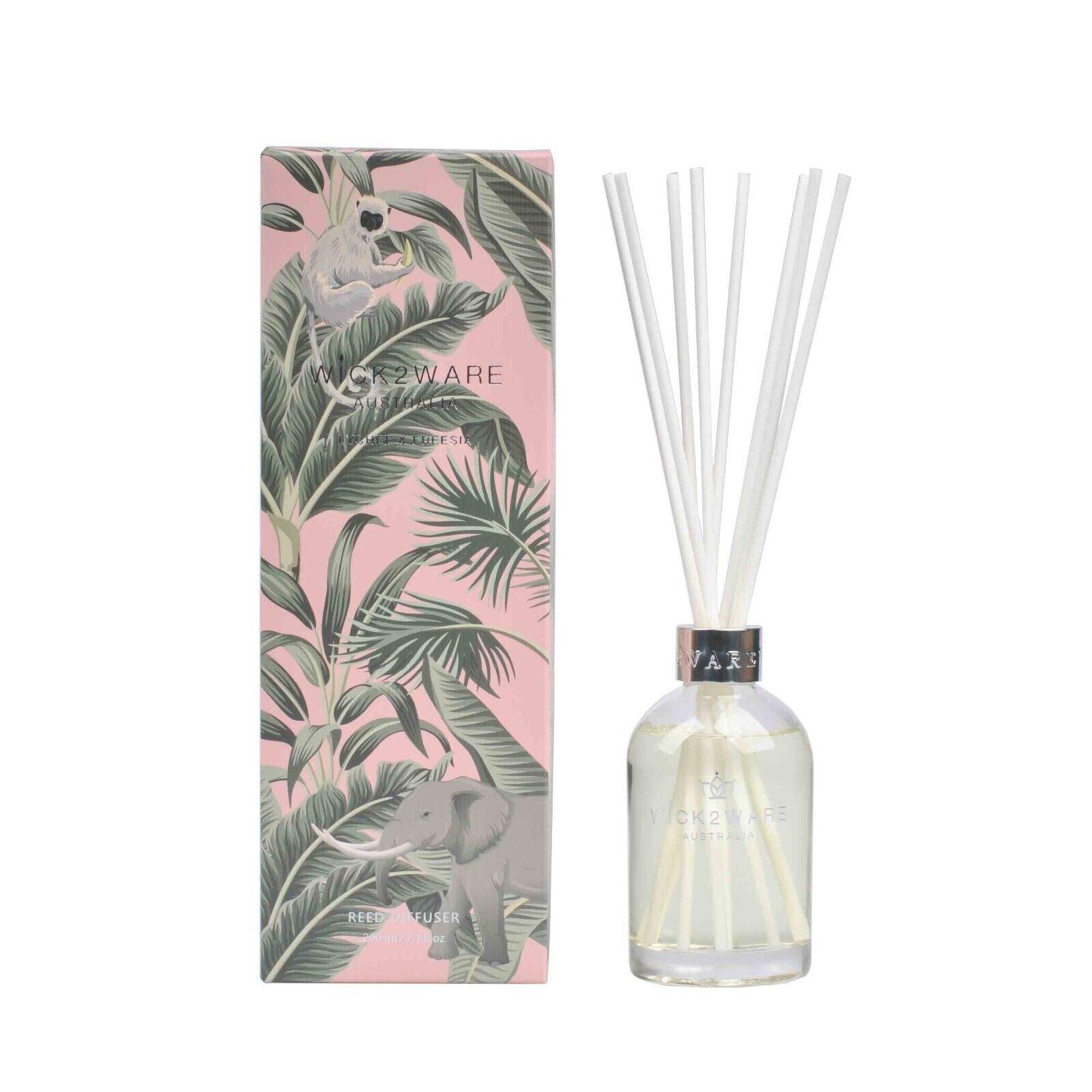 Wick2Ware Australia Reed Diffuser Lychee and Freesia 200ml/7.1 fl oz - Harrogates