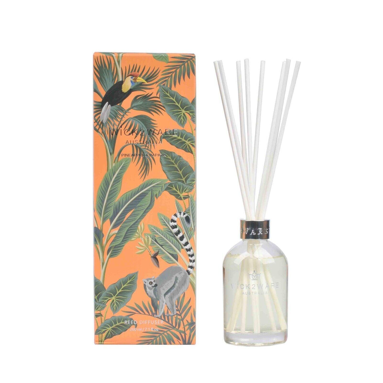 Wick2Ware Australia Reed Diffuser Pineapple and Papaya 200ml/7.1 fl oz - Harrogates
