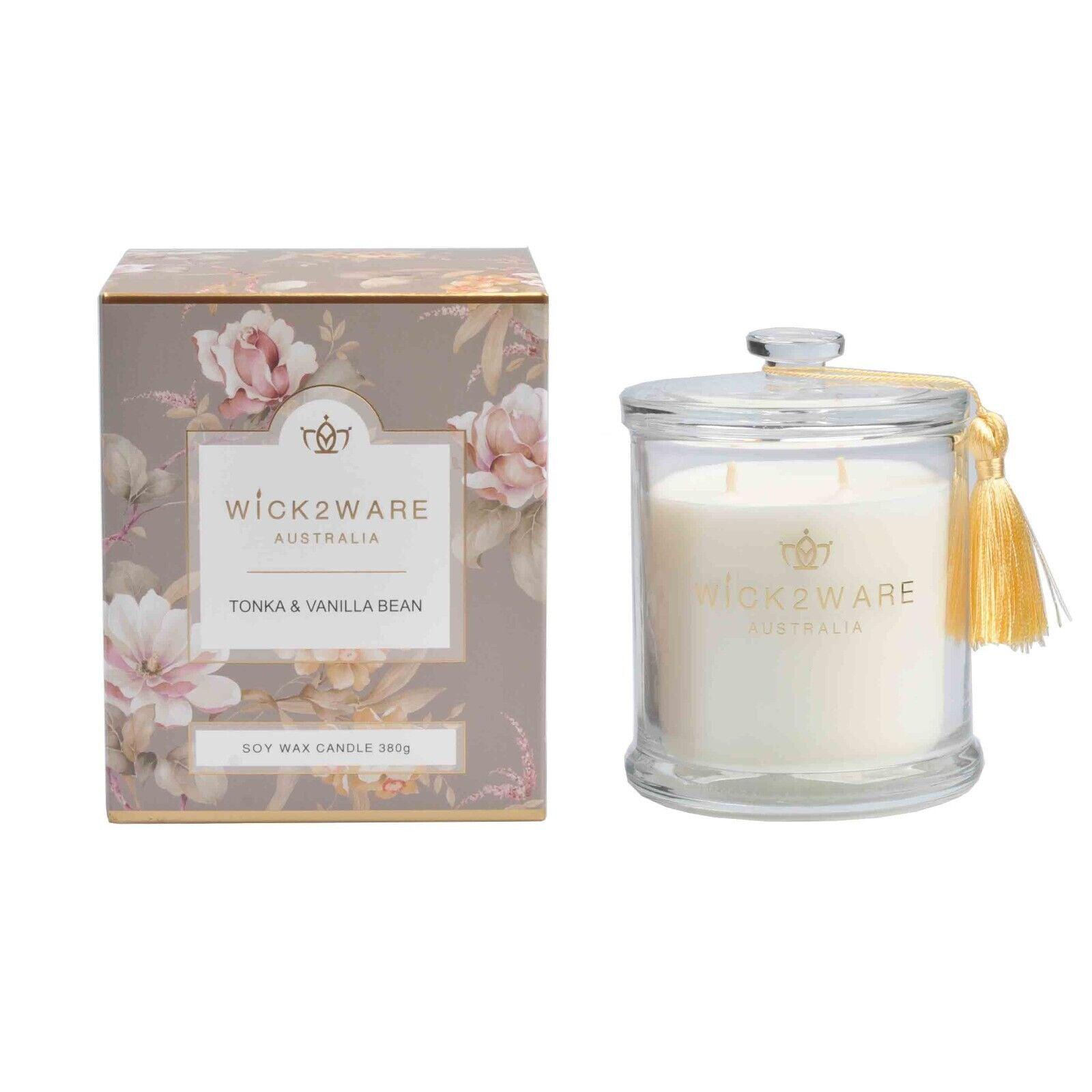 Wick2Ware Australia Scented Candle Tonka & Vanilla Bloom 380g/14.1 OZ - Harrogates