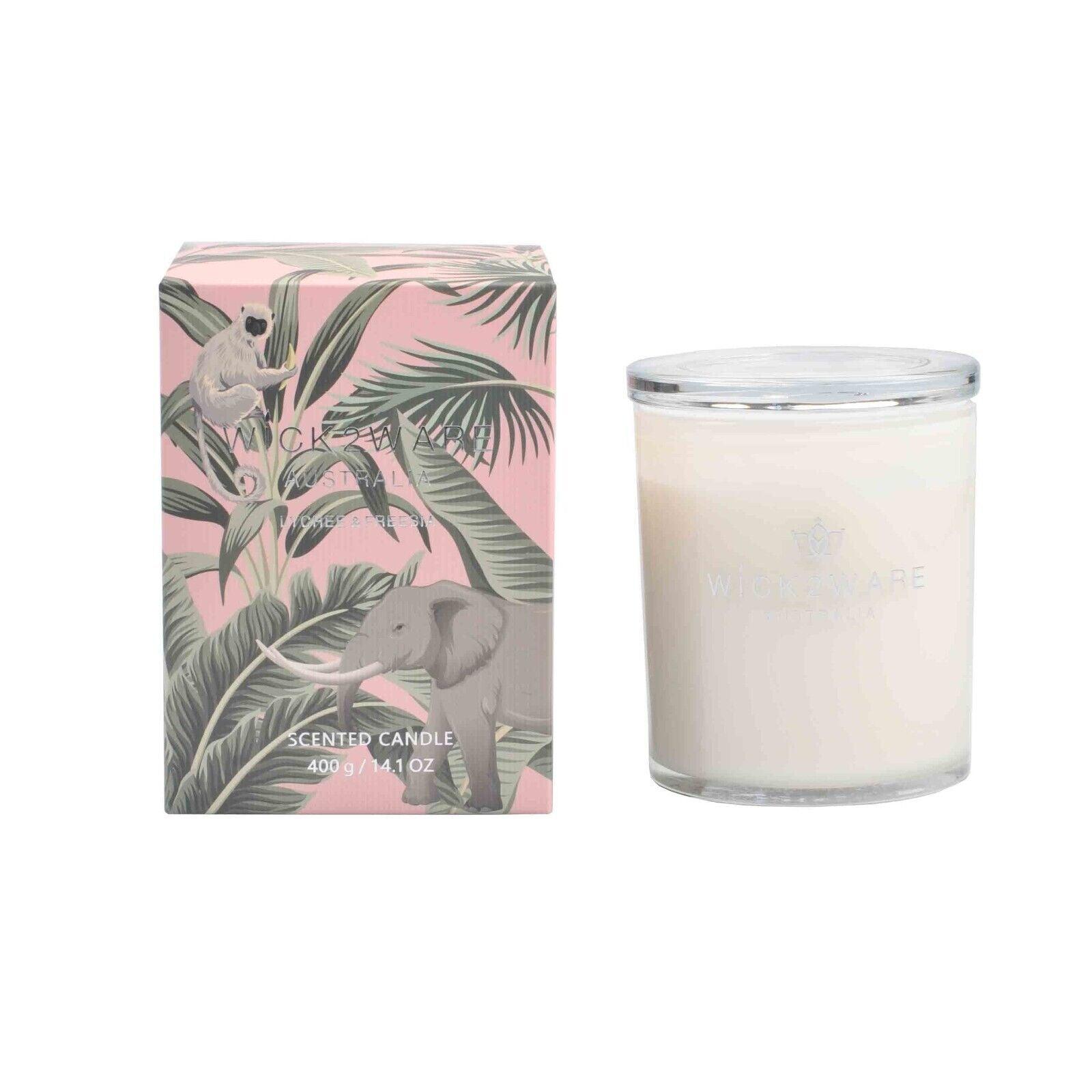 Wick2Ware Australia Scented Candle Lychee and Freesia 400g/14.1 OZ - Harrogates
