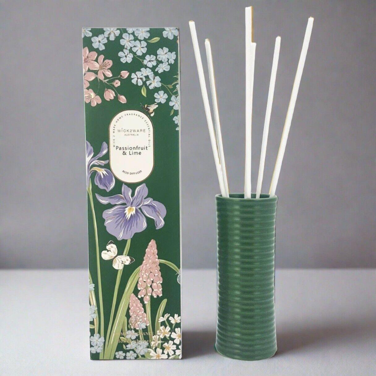 Wick2ware Australia Home Fragrance Essentials Oil Reed Diffuser - Passionfruit & Lime - Harrogates
