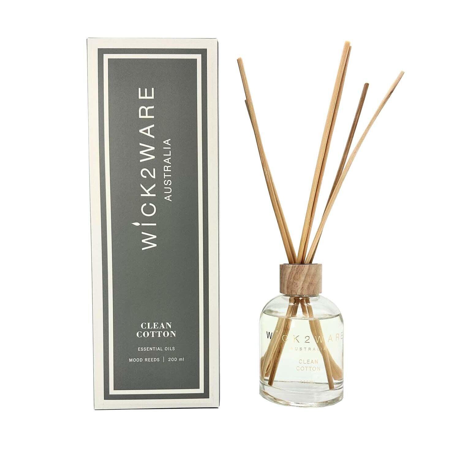 Wick2Ware Australia Clean Cotton Fragrance Reed Diffuser 200ml/7.1 fl oz - Harrogates