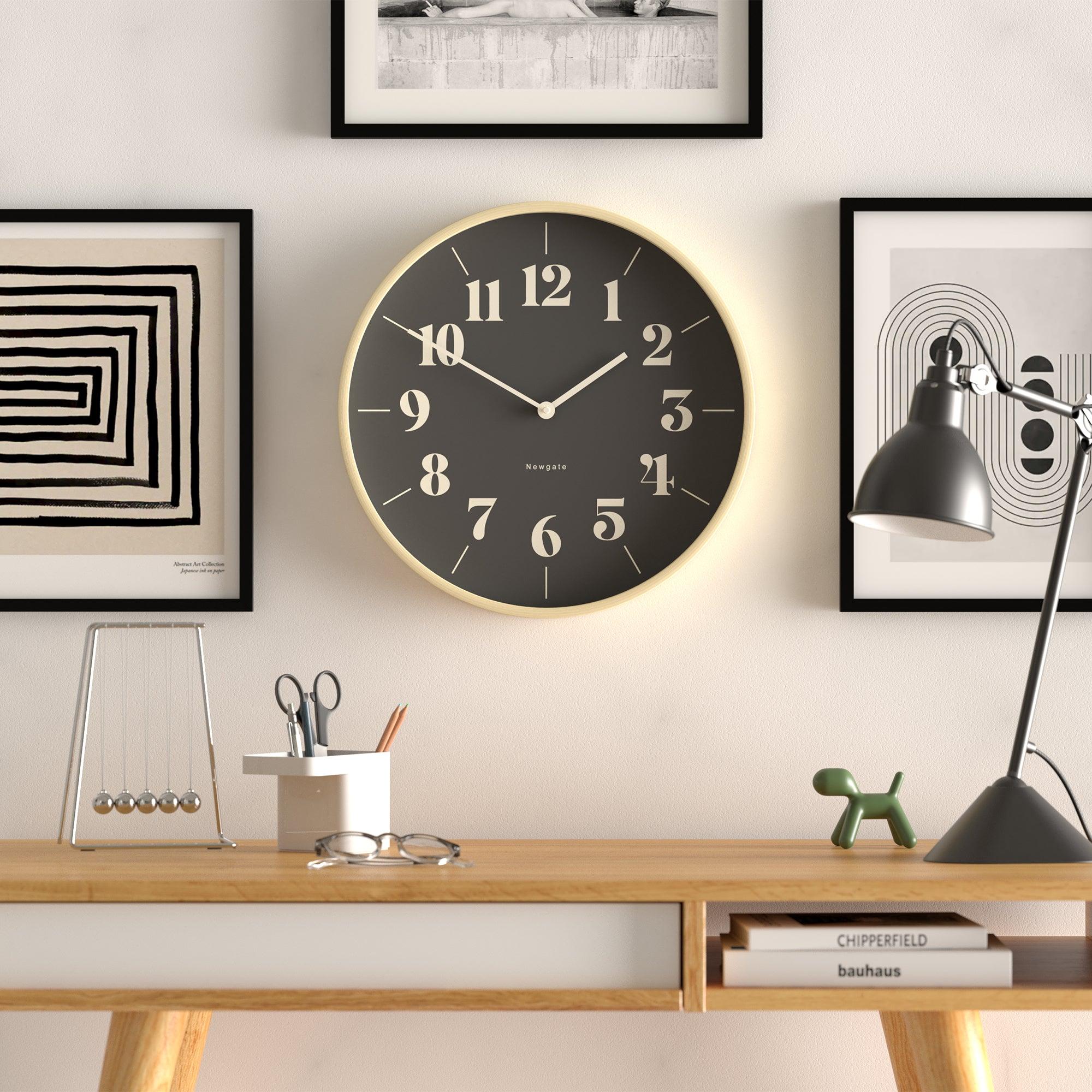 Newgate Mr Clarke Clock Pale Wood Reverse Hopscotch Dial - Harrogates