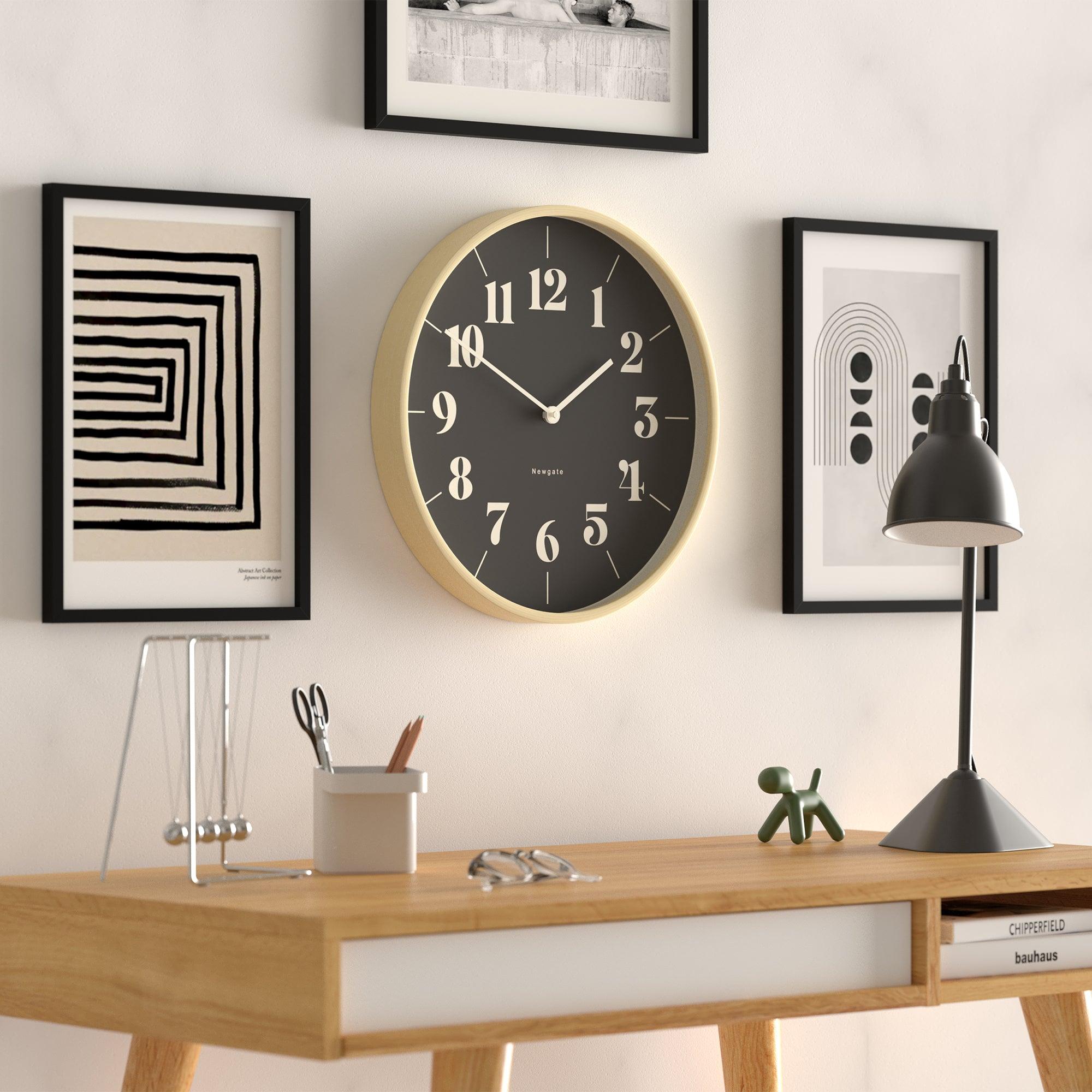 Newgate Mr Clarke Clock Pale Wood Reverse Hopscotch Dial - Harrogates