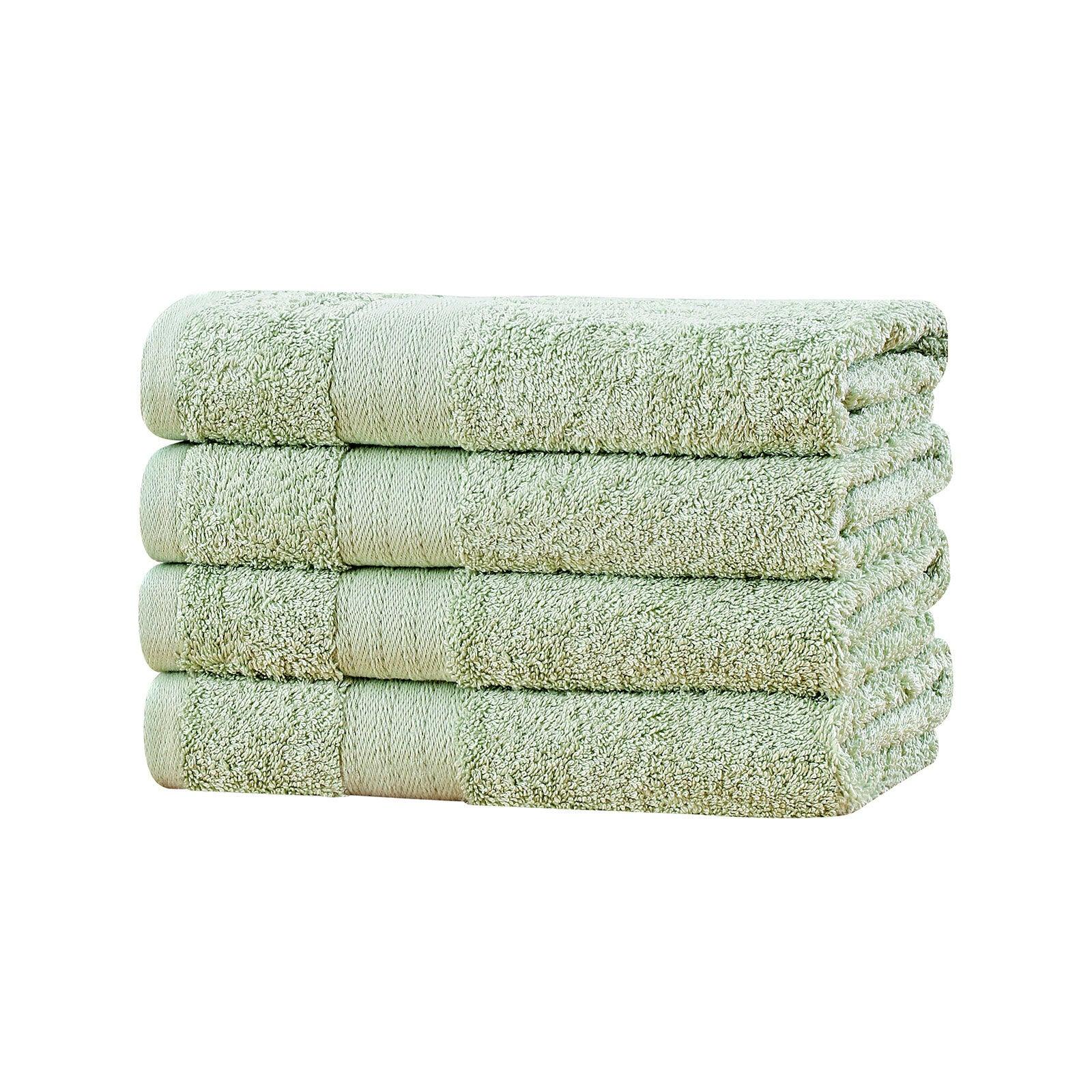 Linenland Bath Towel 4 Piece Cotton Hand Towels Set - Sage Green - Harrogates