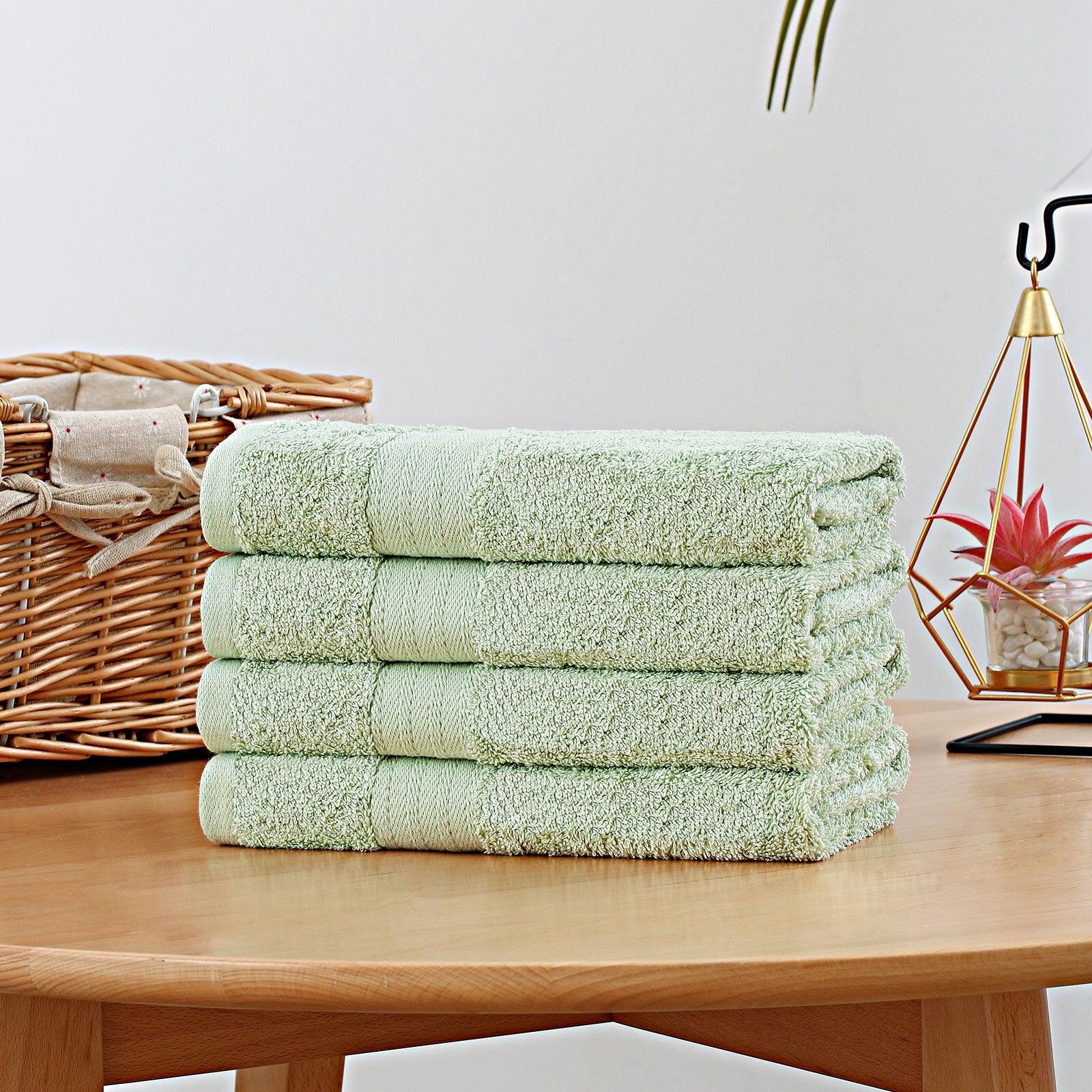 Linenland Bath Towel 4 Piece Cotton Hand Towels Set - Sage Green - Harrogates