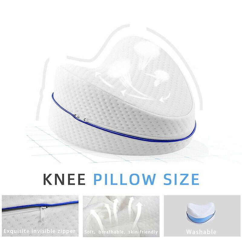 Leg Knee Support Pillow, Orthopedic Memory Foam Wedge Contour Pillow for Thighs, Leg Pillow for Back Hip Legs Knee Support Wedge and Pressure Relief, Washable Cover - Harrogates