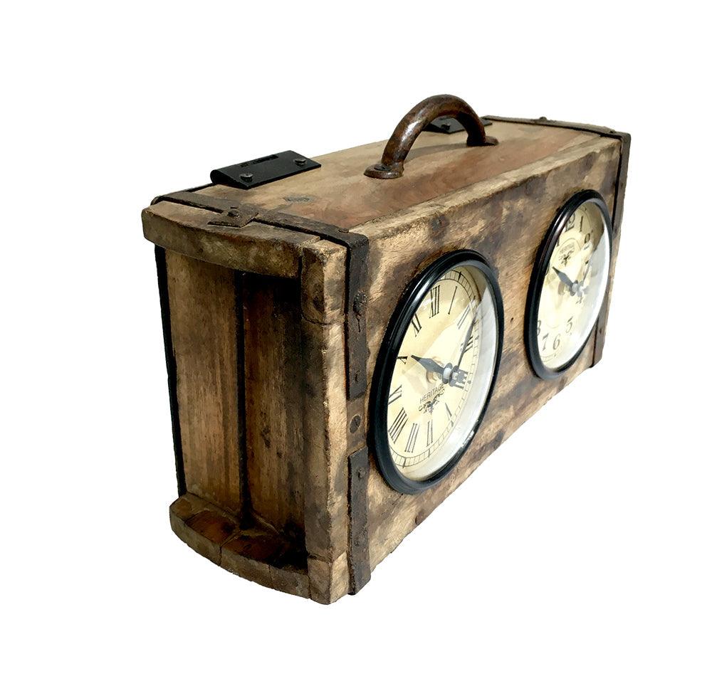 Table Clock - Brick Mould Dual Dial - Harrogates