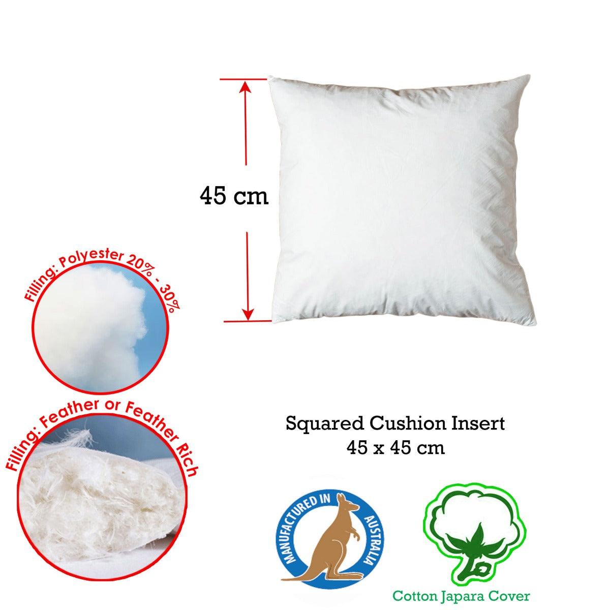 Duck Feather Rich Fill Cushion Inserter Square 45 x 45cm - Harrogates