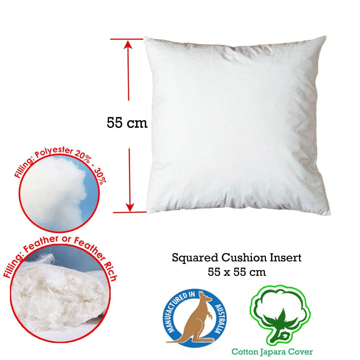 Duck Feather Rich Fill Cushion Inserter Square 55 x 55cm - Harrogates