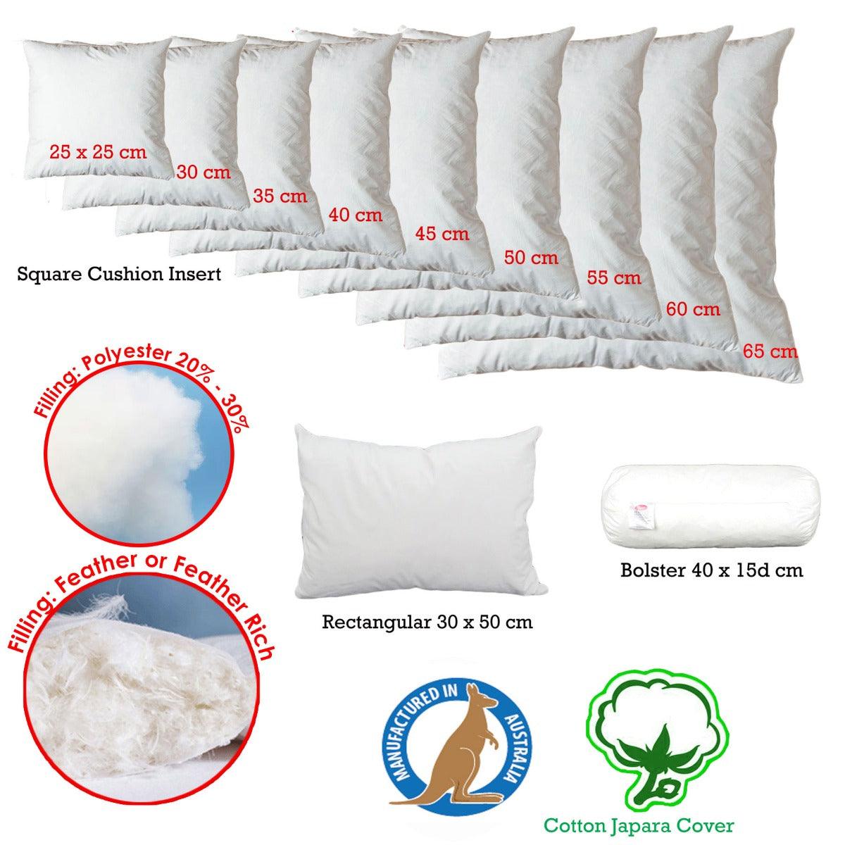 Duck Feather Rich Fill Cushion Inserter Square 55 x 55cm - Harrogates