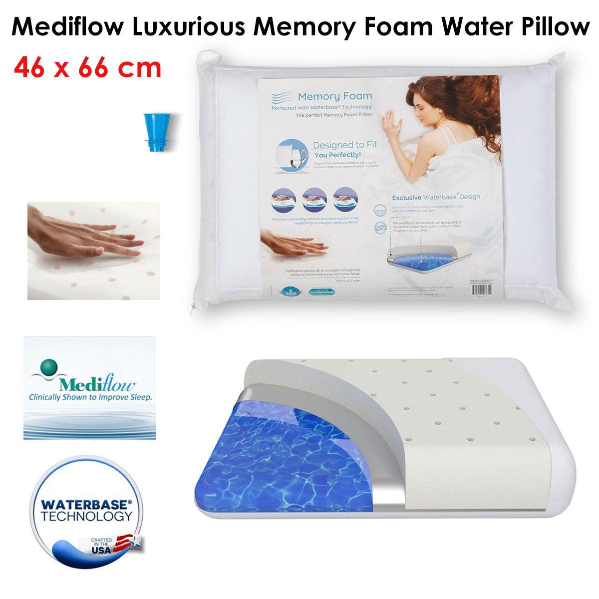 Mediflow Luxurious Memory Foam Water Pillow 46 x 66 cm - Harrogates