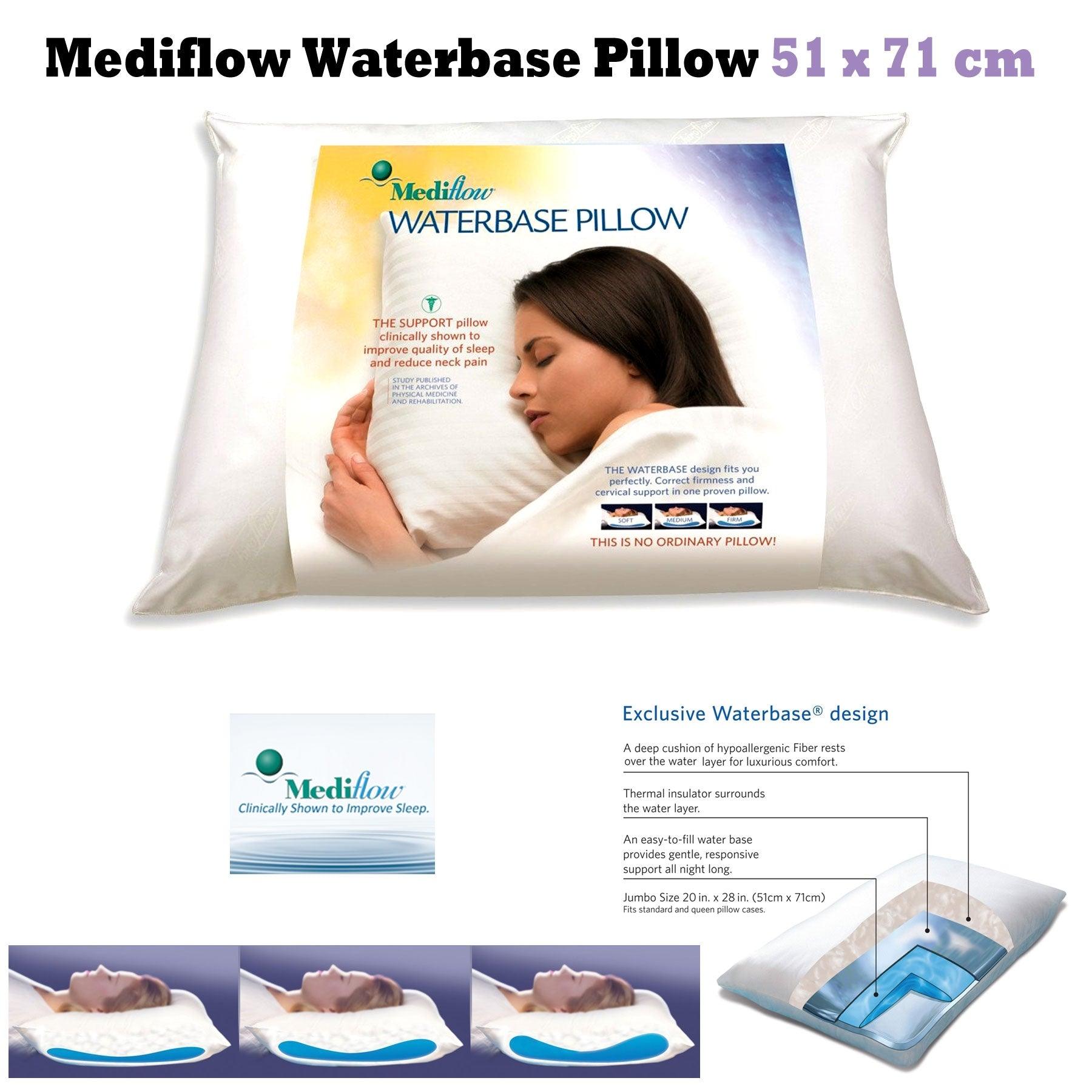 Mediflow Adjustable Waterbase Water Neck Pain Reduction Standard Pillow - Harrogates