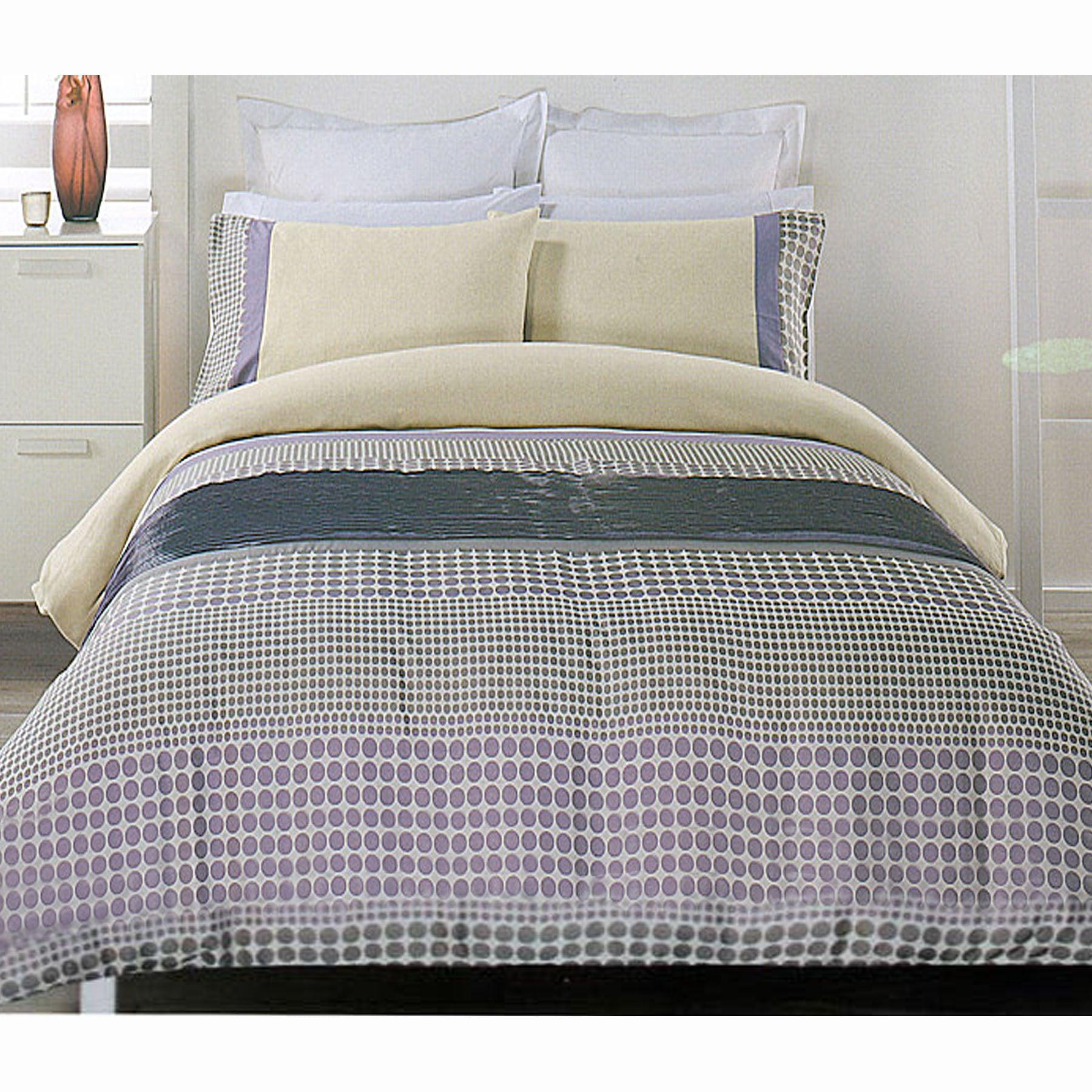 Brie Lilac Grey Quilt Cover Set QUEEN - Harrogates