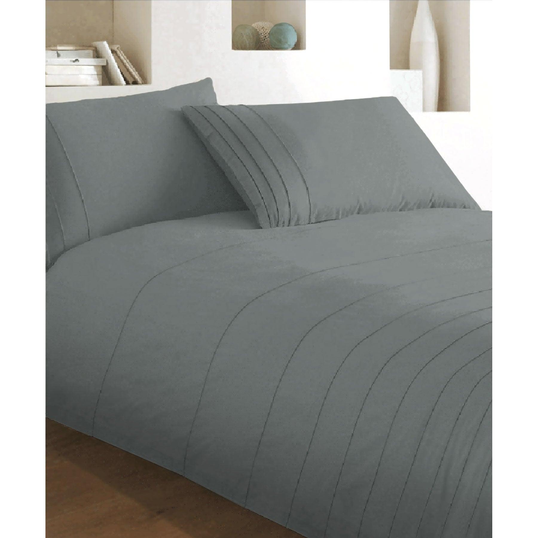 Brooklyn Charcoal Quilt Cover Set King - Harrogates