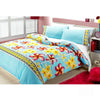 Floating Frangipani Quilt Cover Set Aqua Single - Harrogates