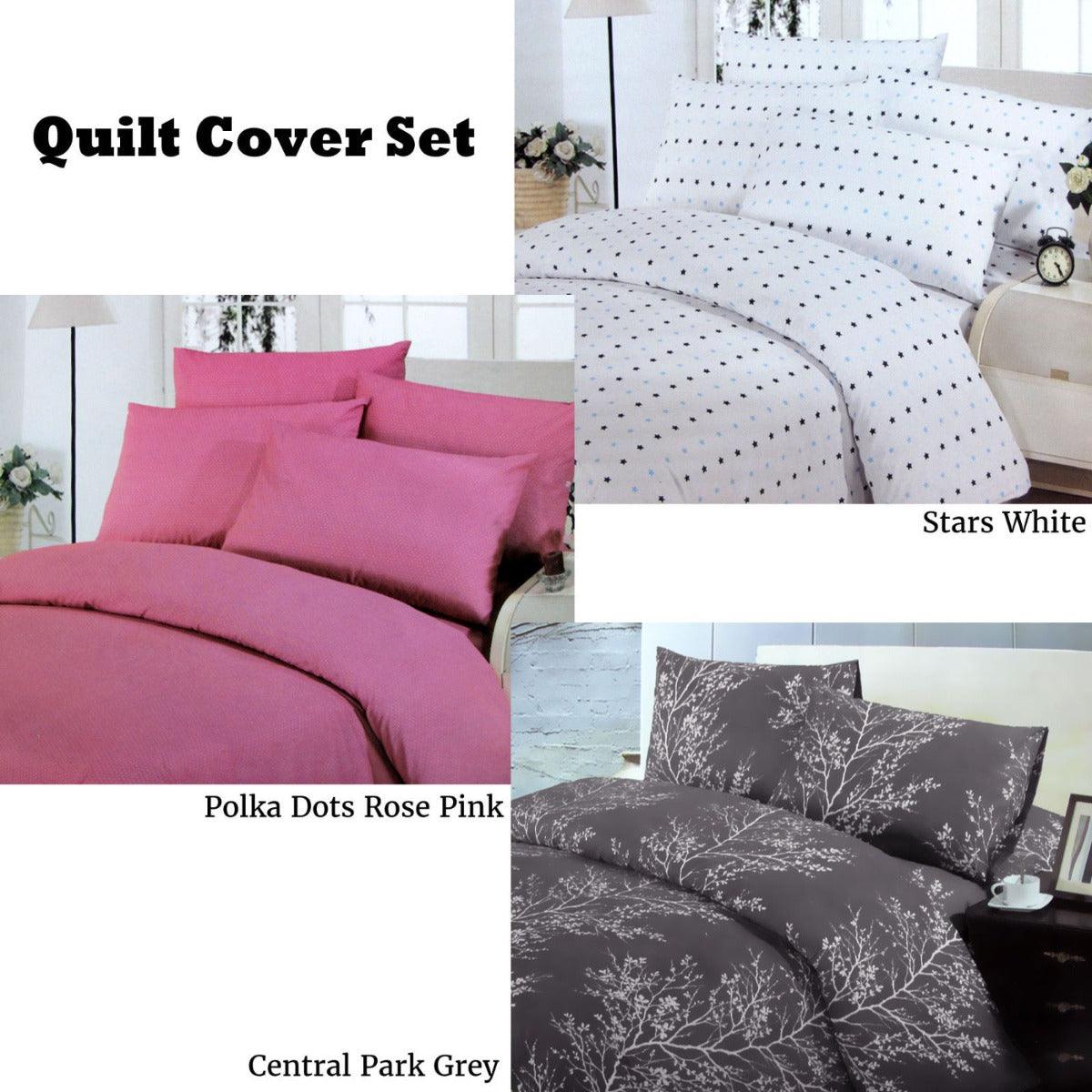 Polyester Cotton Polka Dots Quilt Cover Set Double - Harrogates