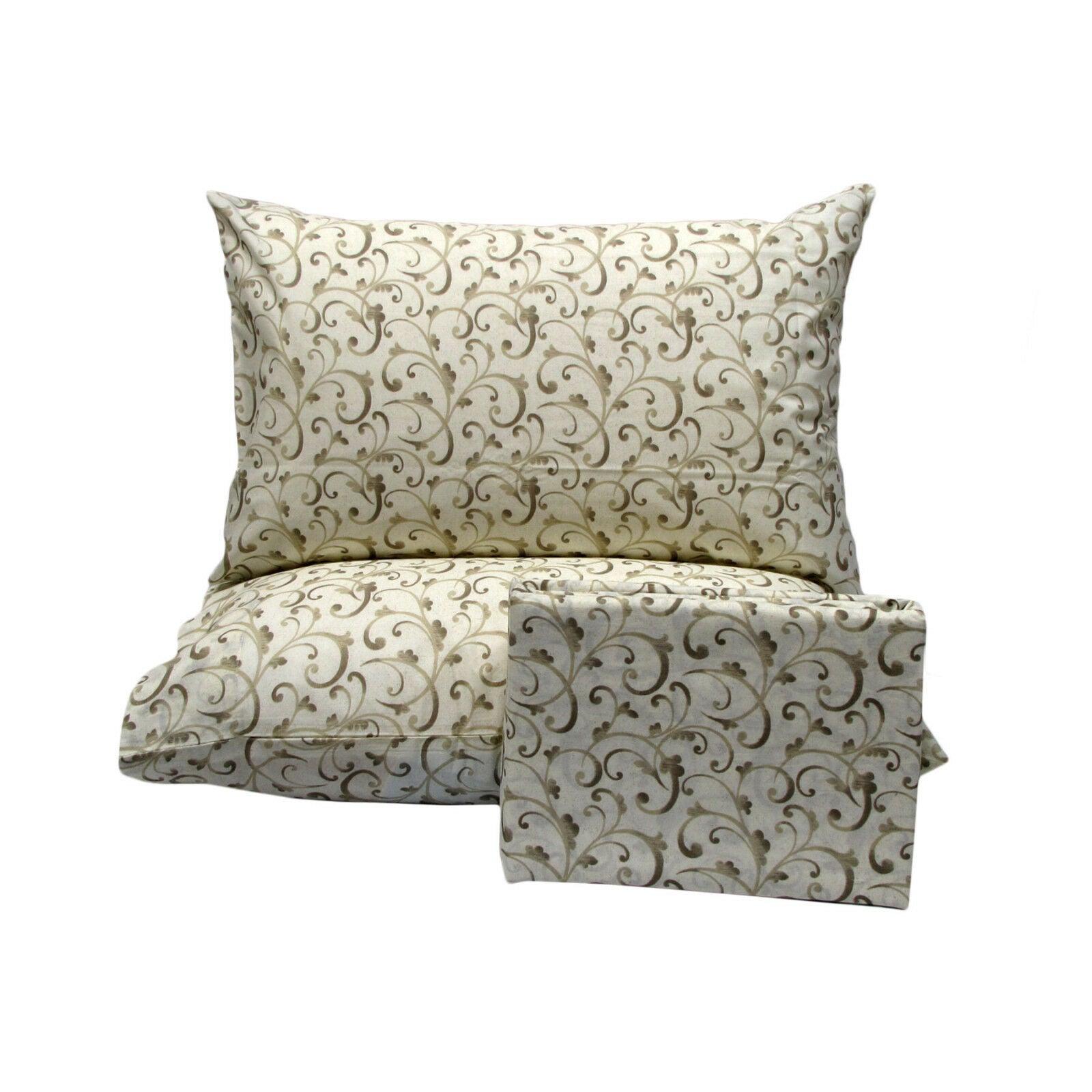 Polyester Cotton Swirls Cream Quilt Cover Set King - Harrogates