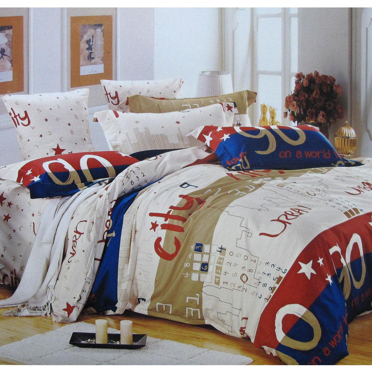 310TC Urban City Cotton Printed Quilt Cover Set Single - Harrogates