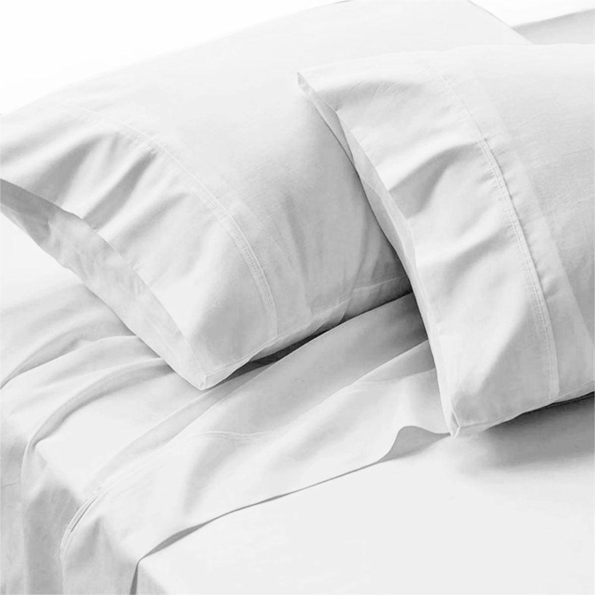 500TC Ramca White Egyptian Cotton Sheet Set Queen - Harrogates