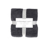 Soft Diamond Fleece Throw Rug Charcoal - Harrogates