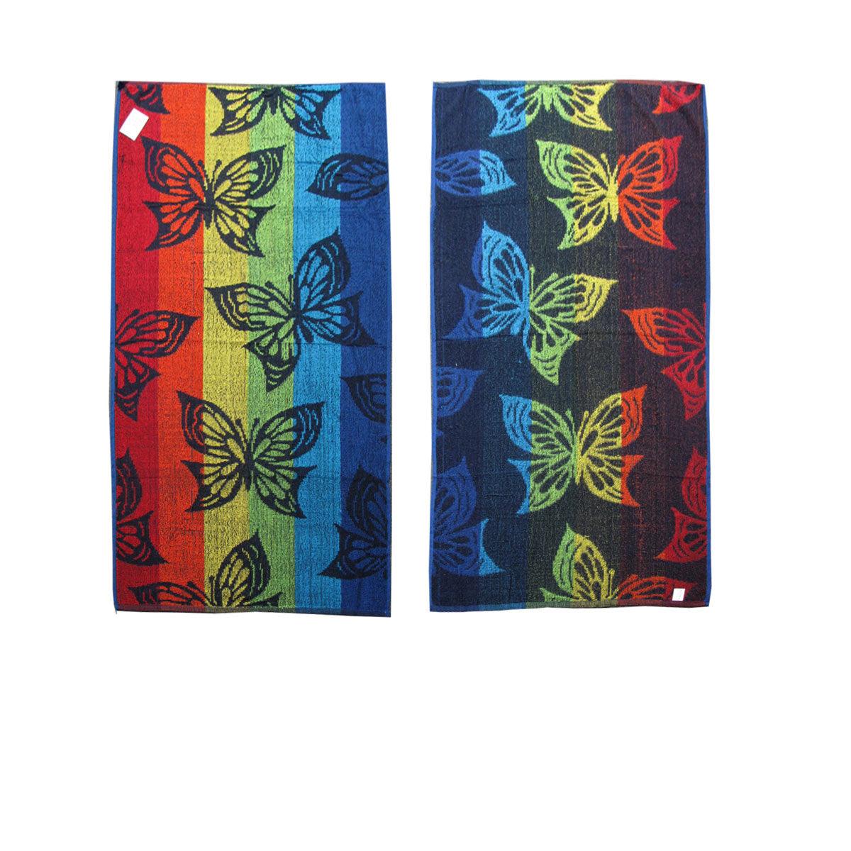 Set of 4 Imperfect Jacquard Terry Beach Towels Butterfly - Harrogates
