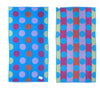 Jacquard Velour Reversible Beach Towel Blue Circles - Harrogates