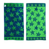 Jacquard Velour Reversible Beach Towel Blue Stars - Harrogates