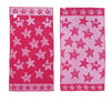 Jacquard Velour Reversible Beach Towel Hot Pink Stars - Harrogates