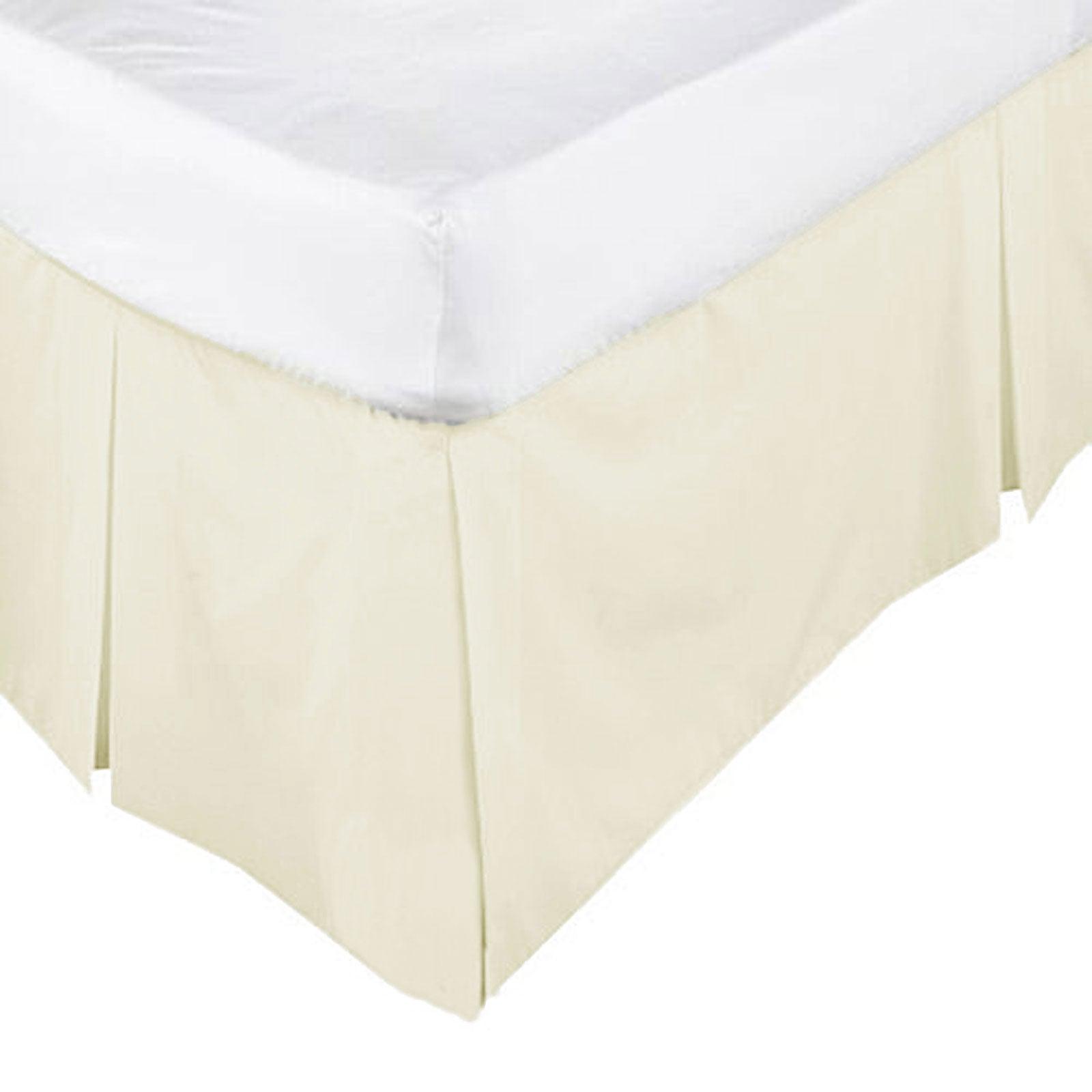 ASSUN Box Pleated Valance Ecru KING SINGLE - Harrogates