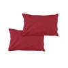 Pair of Solid Colour Microfiber Standard Pillowcases 48x73cmx15cm (Flap) Cherry - Harrogates