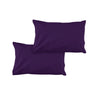 Pair of Solid Colour Microfiber Standard Pillowcases 48x73cmx15cm (Flap) Purple - Harrogates