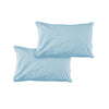 Pair of Solid Colour Microfiber Standard Pillowcases 48x73cmx15cm (Flap) Sky - Harrogates